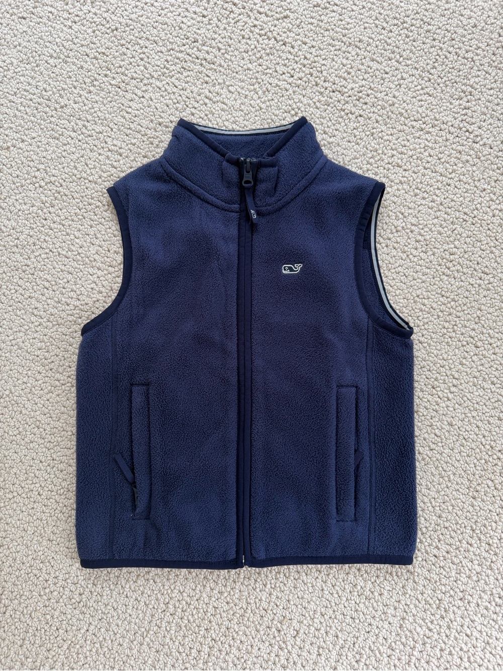 Like new! Vineyard Vines Boys Navy Fleece Vest - Zip Front Sz 5